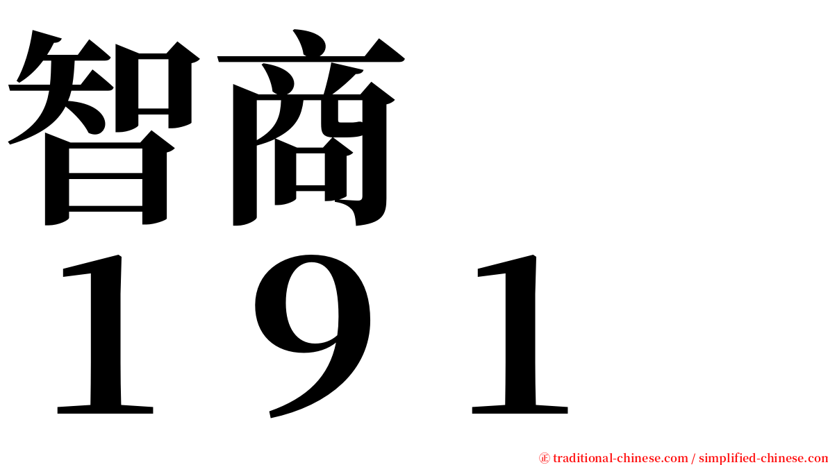 智商　　１９１ serif font